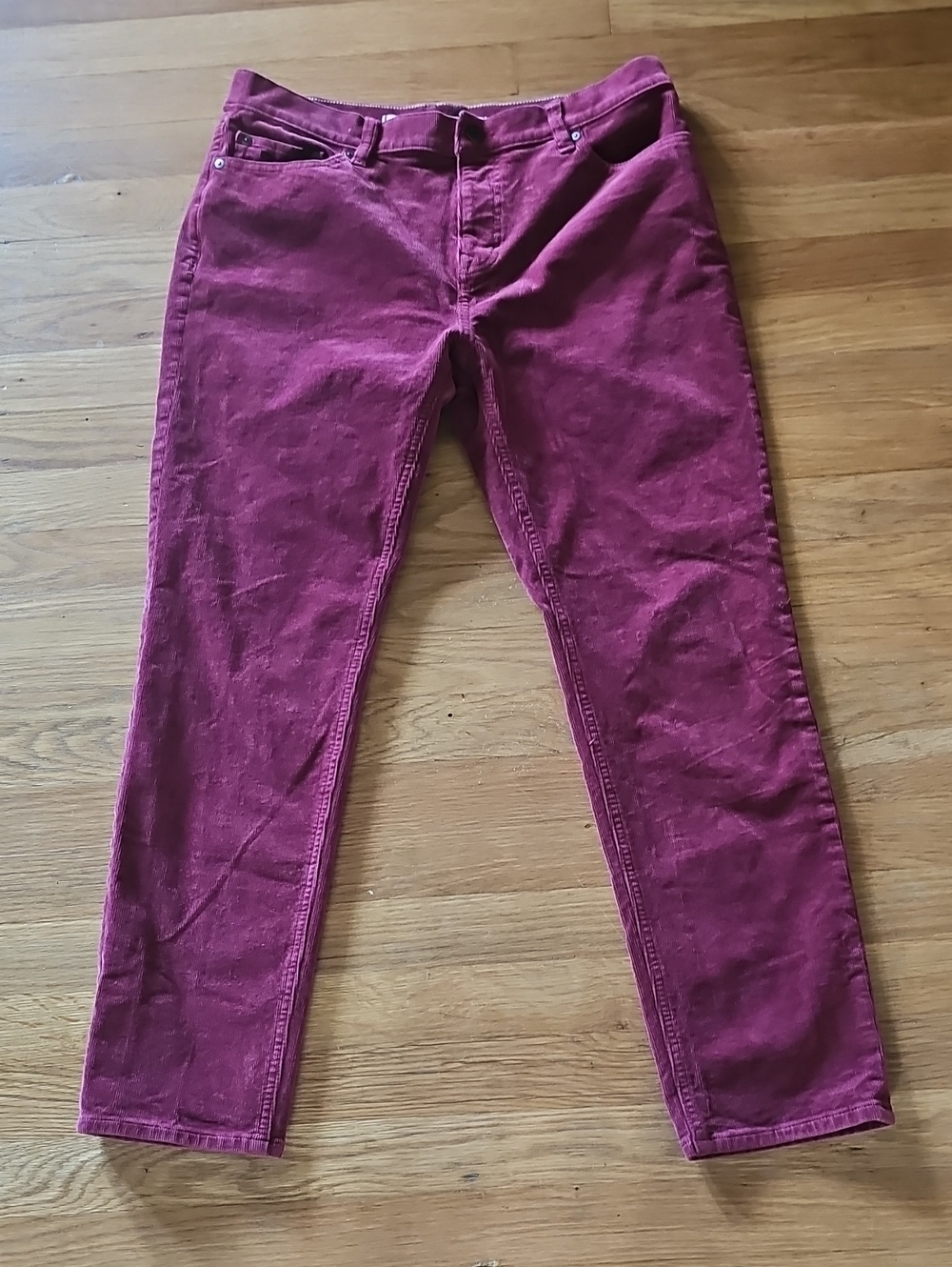 Banana Republic Factory Mens Red StretchCorduroy Pants 32" WaistX28" ShortInseam